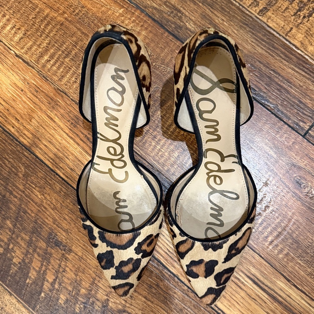 Sam Edelman Tesla Leopard Calf-hair D'Orsay pumps 7 - Picture 9 of 13